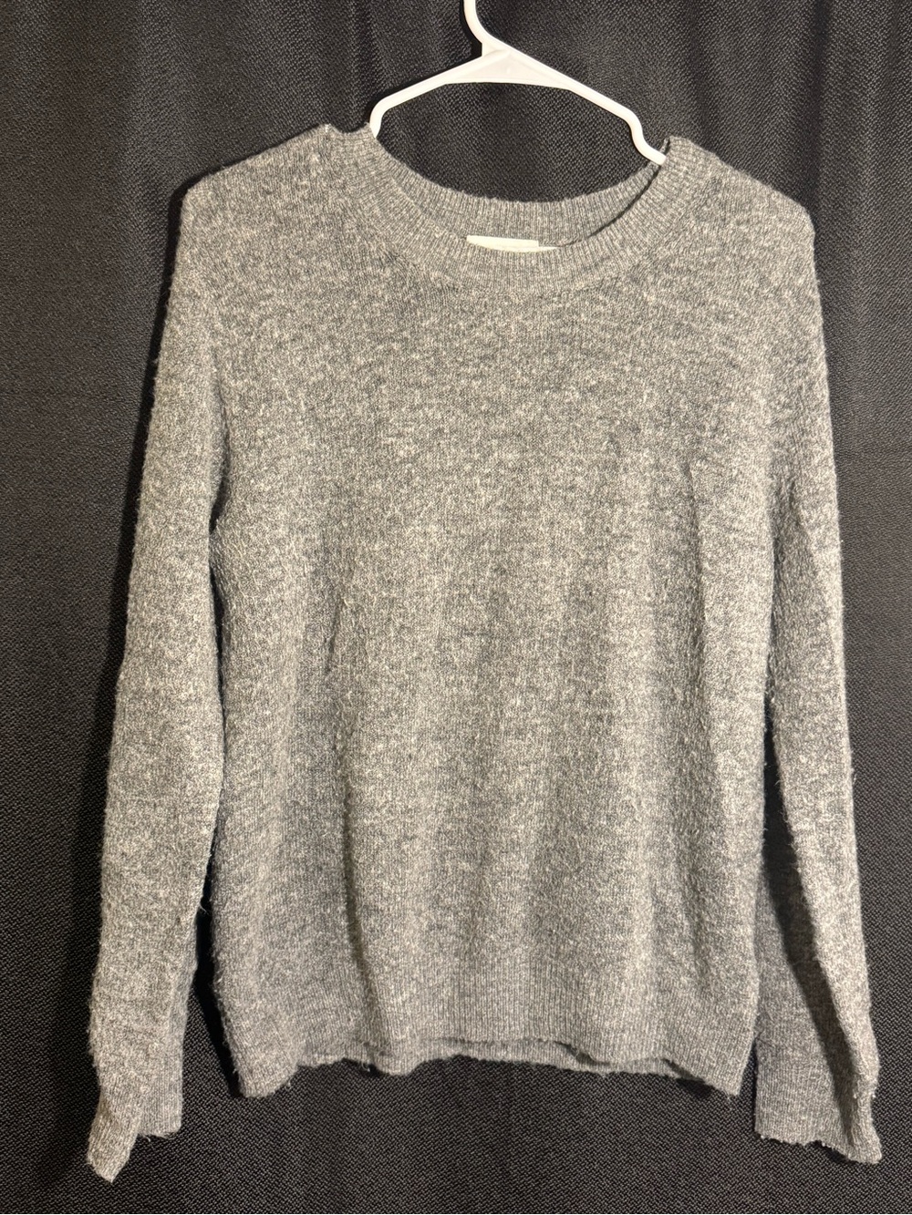 H&M Basics Womens M Heather Gray Knit Crewneck Pullover Sweater Long Sleeve